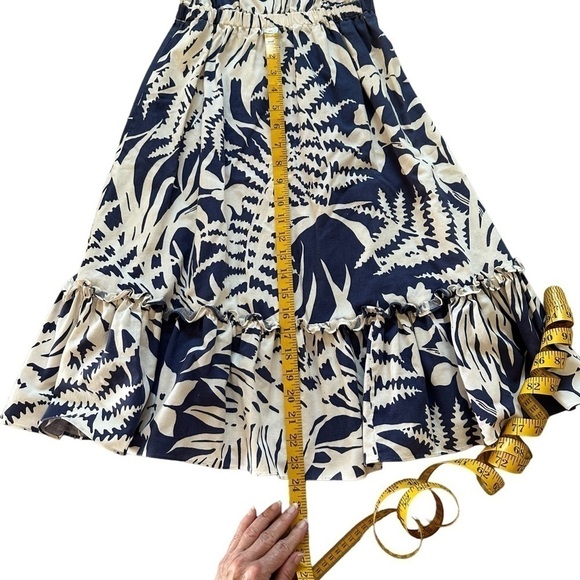 Hawaiian Palm Vintage Hawaiian Dress Size S/P,  Blue & White palm Leaf design. - Picture 13 of 13